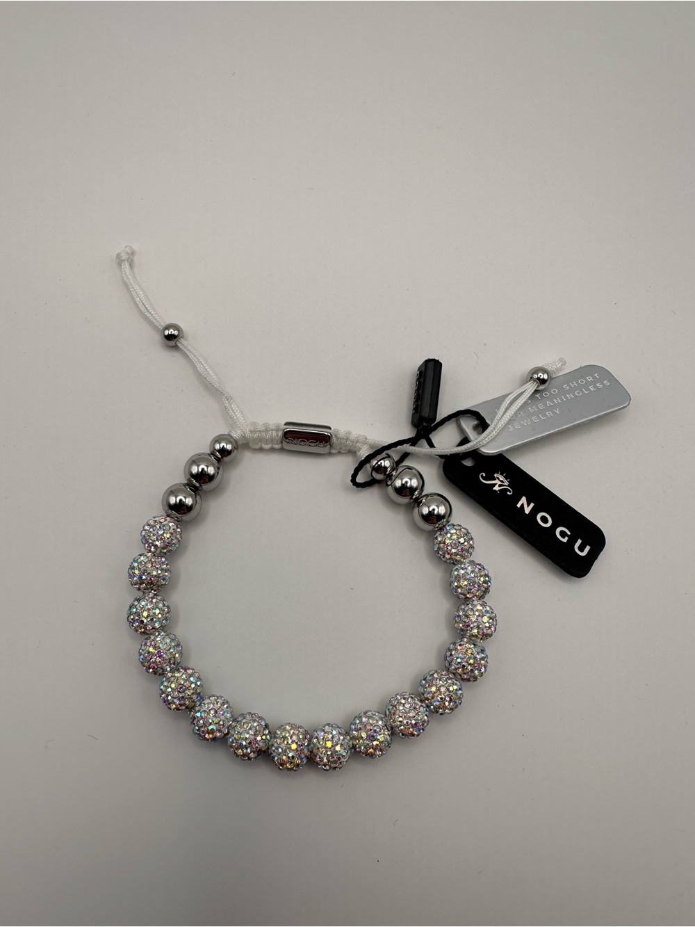 NOGU Sparkling White Crystal Beaded Bracelet